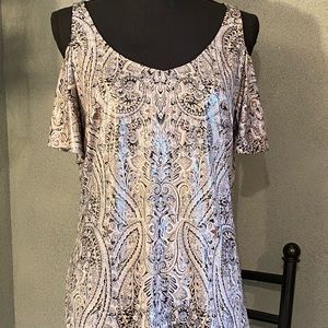 MSK sequinned paisley print Cold Shoulder Top